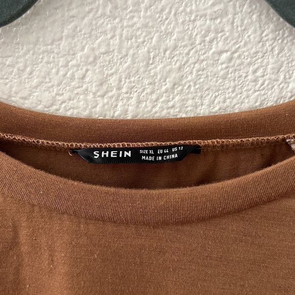 Leopard Print Brown Color Block Long Sleeve Top Blouse - Picture 6 of 6